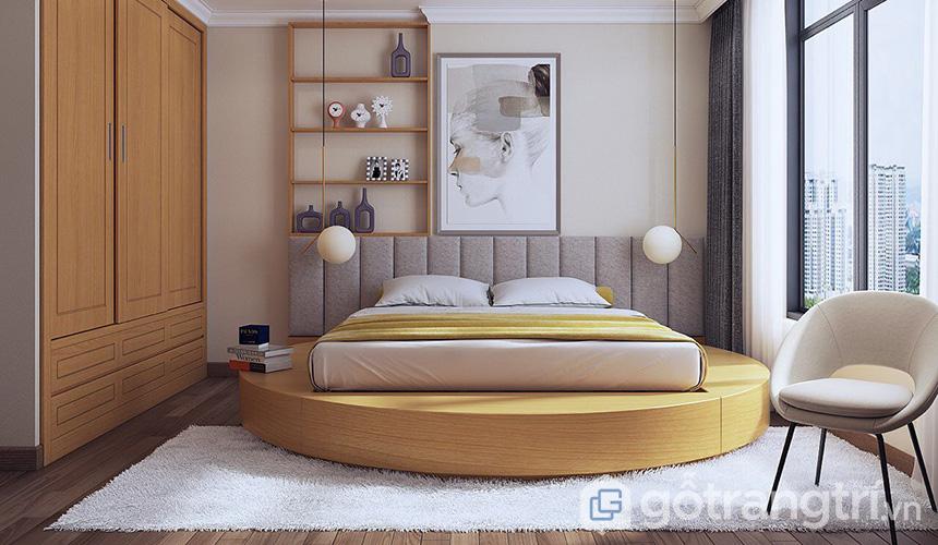 Giường ngủ tròn gỗ tự nhiên bền bỉ