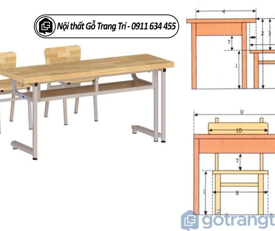 Những yếu tố cần xem xét khi chọn kích thước bàn ghế học sinh